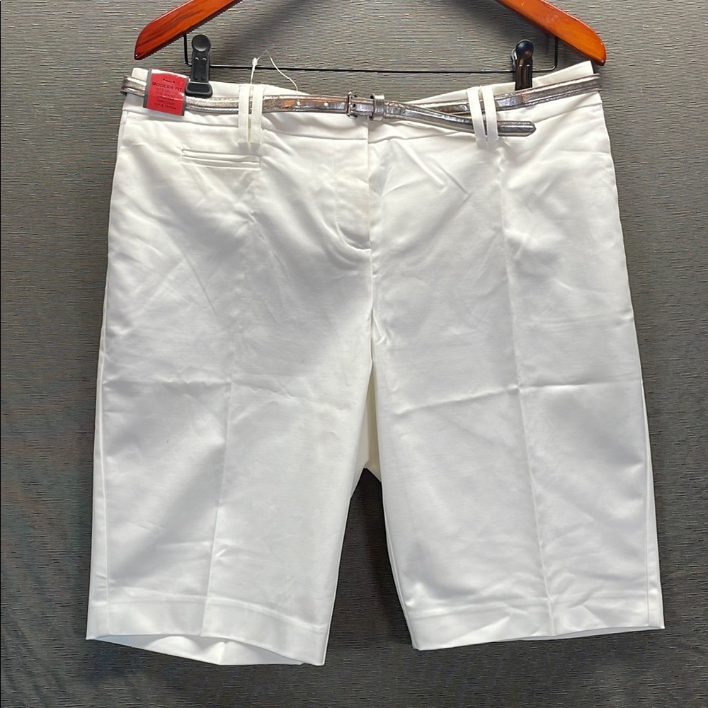 Apt. 9 White Flat Front Tailored Shorts for Summer Elegance